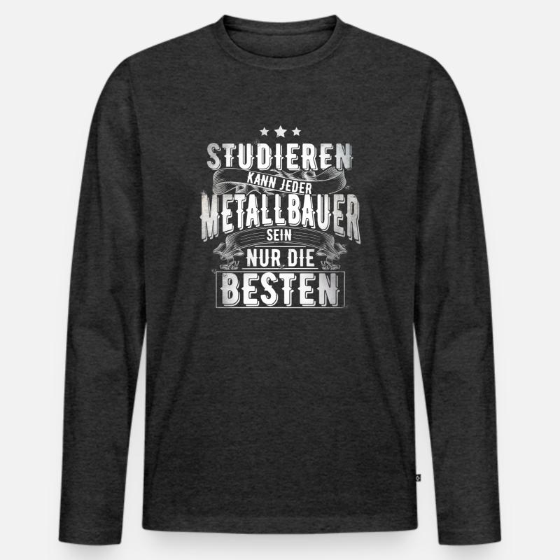 Metallbauer - Männer Premium Bio Langarmshirt - Anthrazit meliert