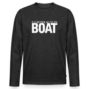 Boat Boat Captain Boating - Men's Premium Organic Long Sleeve Shirt - heather anthracite - Front - Nico (187cm)