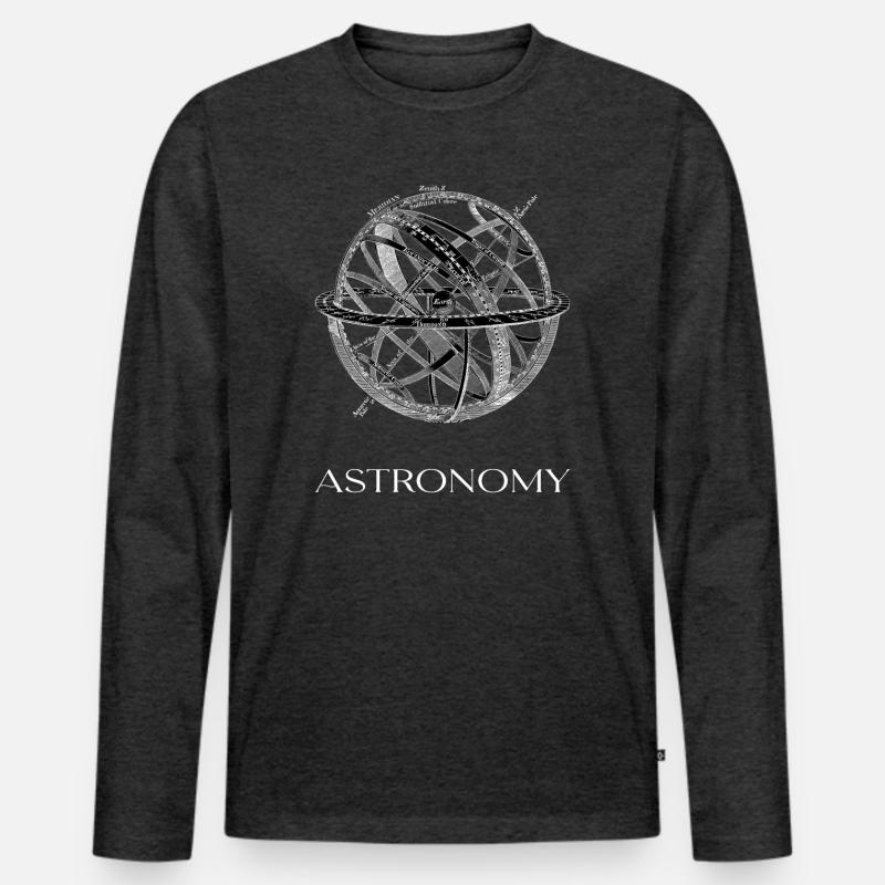 Astronomie - Männer Premium Bio Langarmshirt - Anthrazit meliert