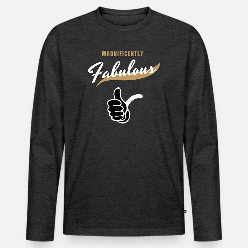 Fabelhafte - Männer Premium Bio Langarmshirt - Anthrazit meliert
