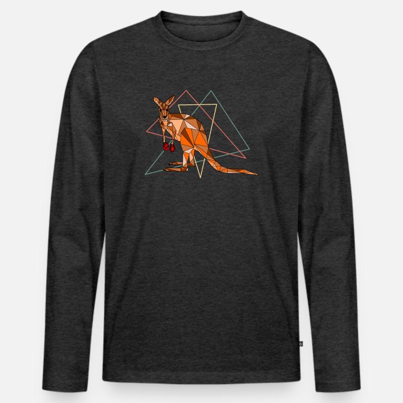 Känguru! - Männer Premium Bio Langarmshirt - Anthrazit meliert