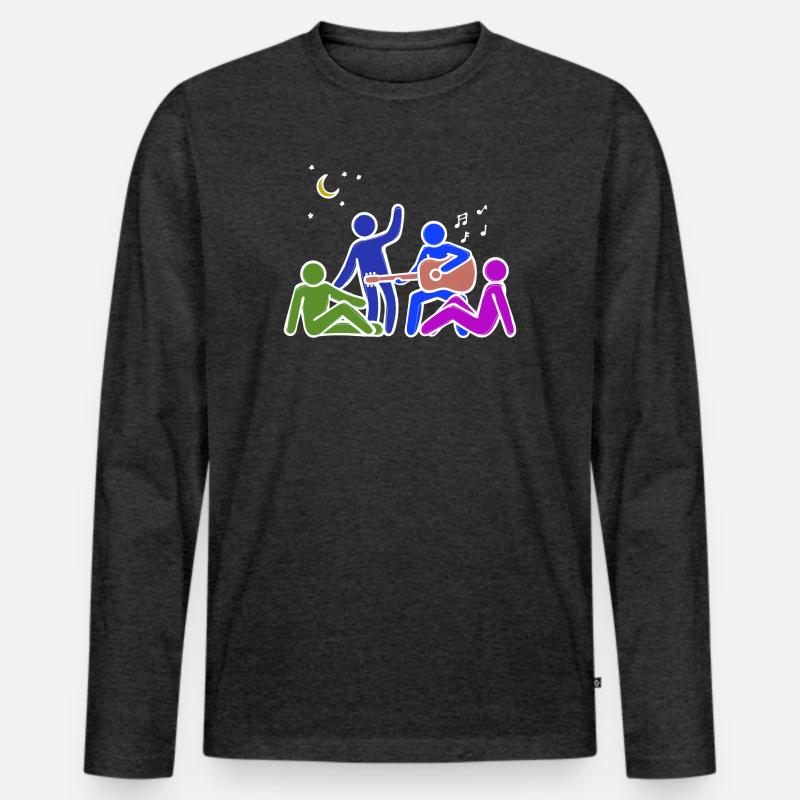 Freundschaft Buddy Beste Freunde - Männer Premium Bio Langarmshirt - Anthrazit meliert