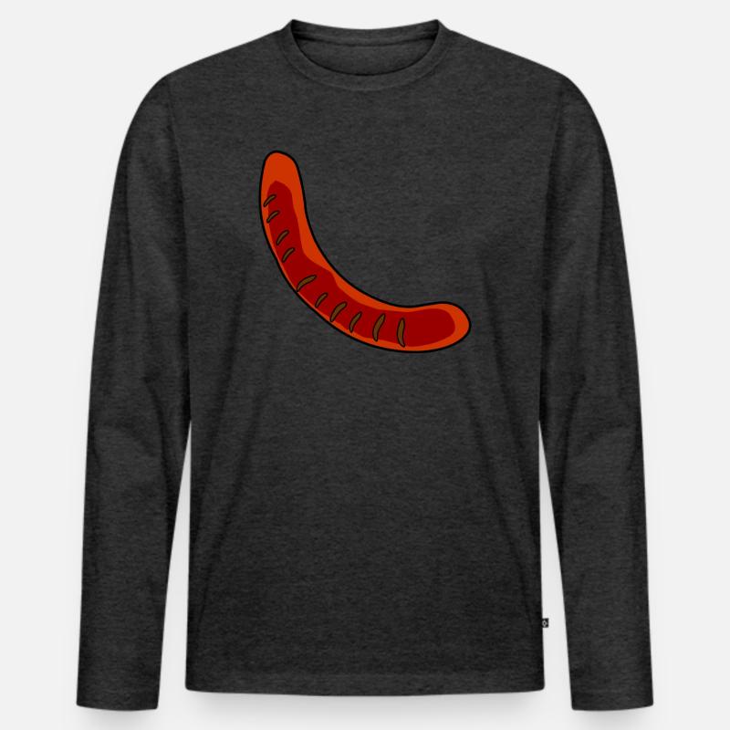 Wurst oder Bratwurst - Männer Premium Bio Langarmshirt - Anthrazit meliert