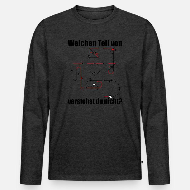 Aresti Symbole Kunstflug Programm Modellpilot - Männer Premium Bio Langarmshirt - Anthrazit meliert