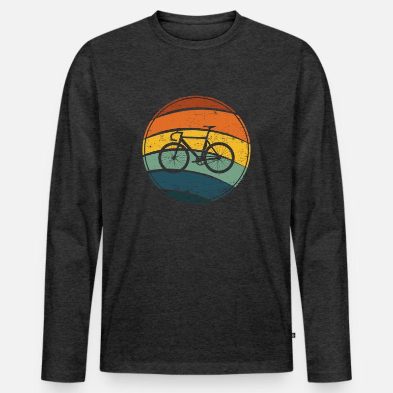 Fahrrad - Männer Premium Bio Langarmshirt - Anthrazit meliert