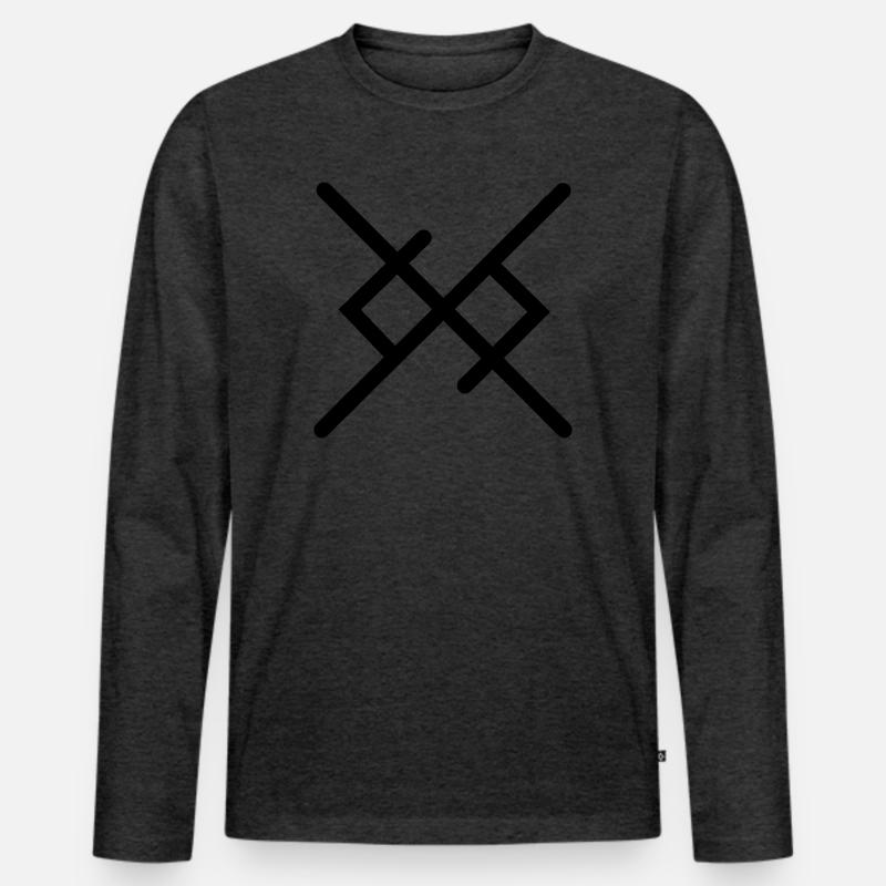 Ewige Liebe in Wikingerrunen - Männer Premium Bio Langarmshirt - Anthrazit meliert