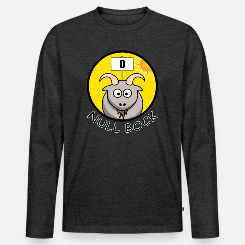 Null Bock Kein Bock Schafbock Ziegenbock Geschenk - Männer Premium Bio Langarmshirt - Anthrazit meliert