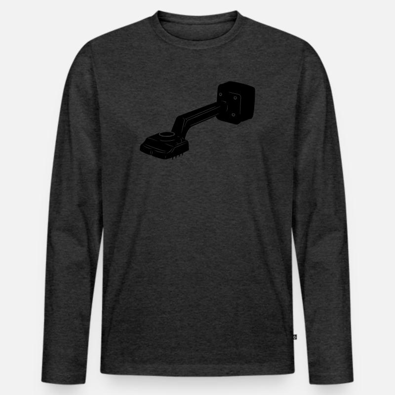 Teppichspanner Logo für Teppichläufer - Männer Premium Bio Langarmshirt - Anthrazit meliert