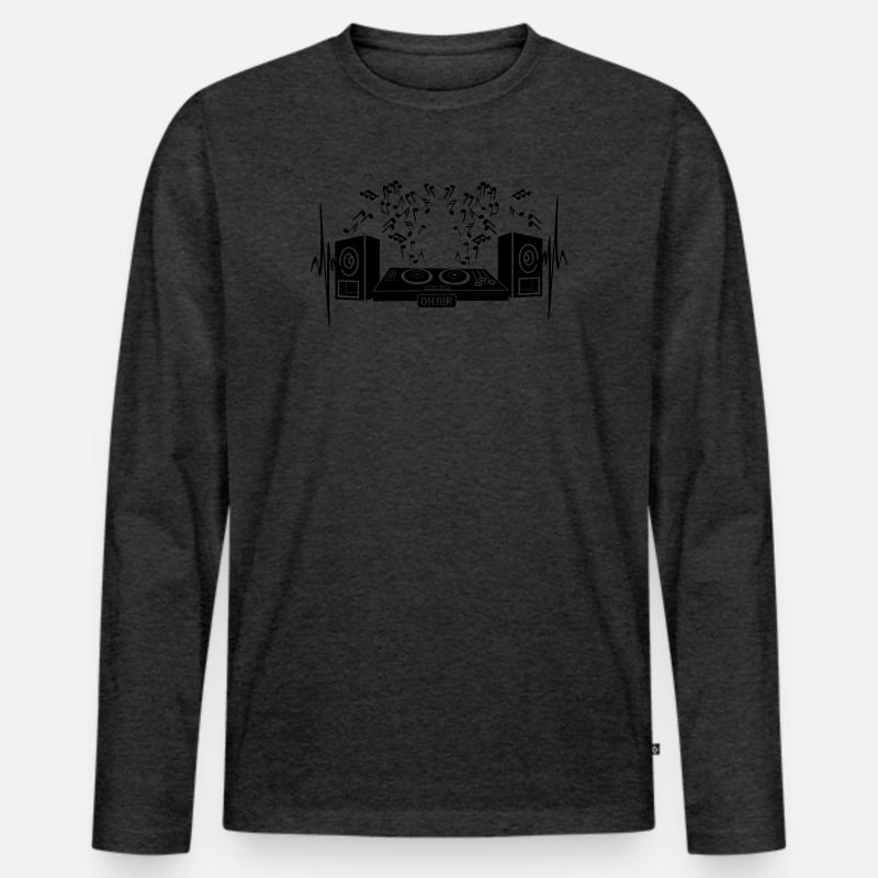 Diskothek-Drehscheibe - Männer Premium Bio Langarmshirt - Anthrazit meliert