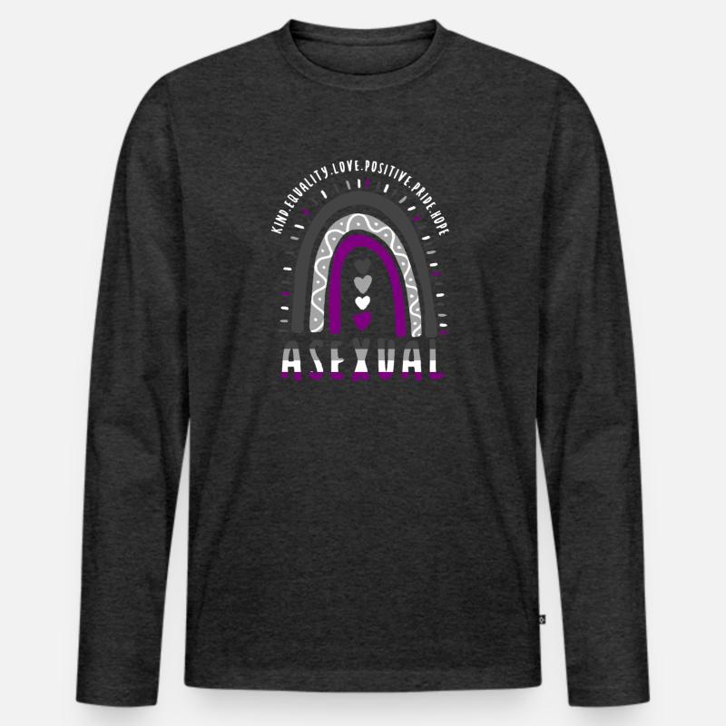 Asexual Pride Ace Pride Boho Regenbogen - Männer Premium Bio Langarmshirt - Anthrazit meliert