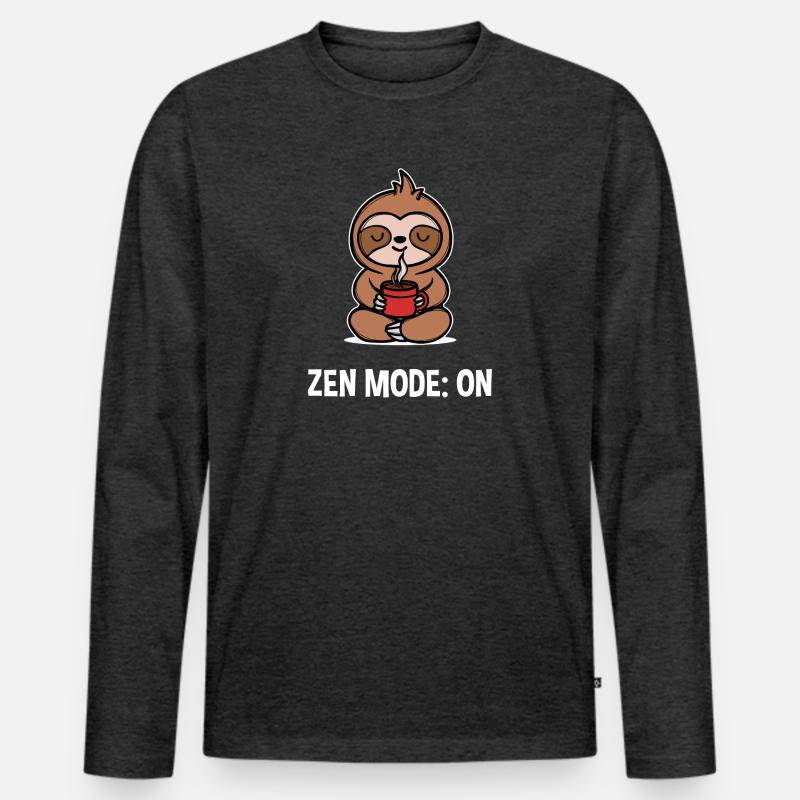 Kaffeeliebhaber Kaffeetasse Statement Kaffee - Männer Premium Bio Langarmshirt - Anthrazit meliert