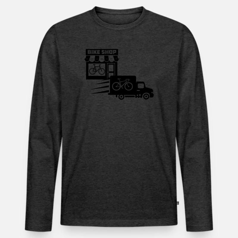 Fahrradgeschäft mit Lieferservice - Männer Premium Bio Langarmshirt - Anthrazit meliert