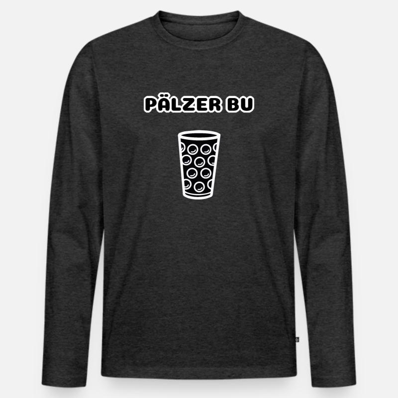 Pälzer Bu - Männer Premium Bio Langarmshirt - Anthrazit meliert