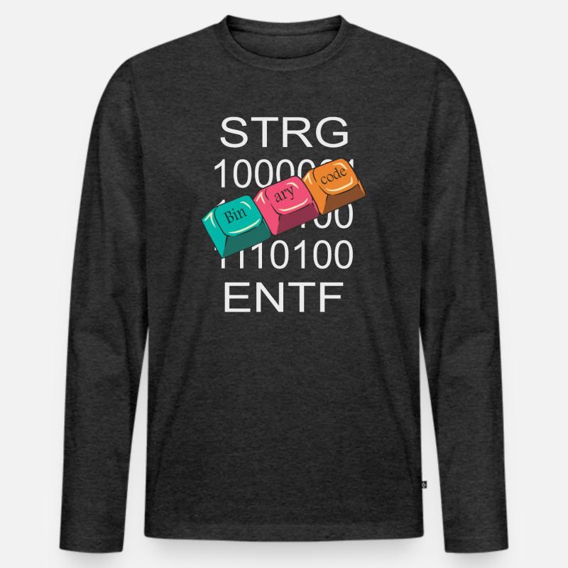 Computer Nerd - Männer Premium Bio Langarmshirt - Anthrazit meliert