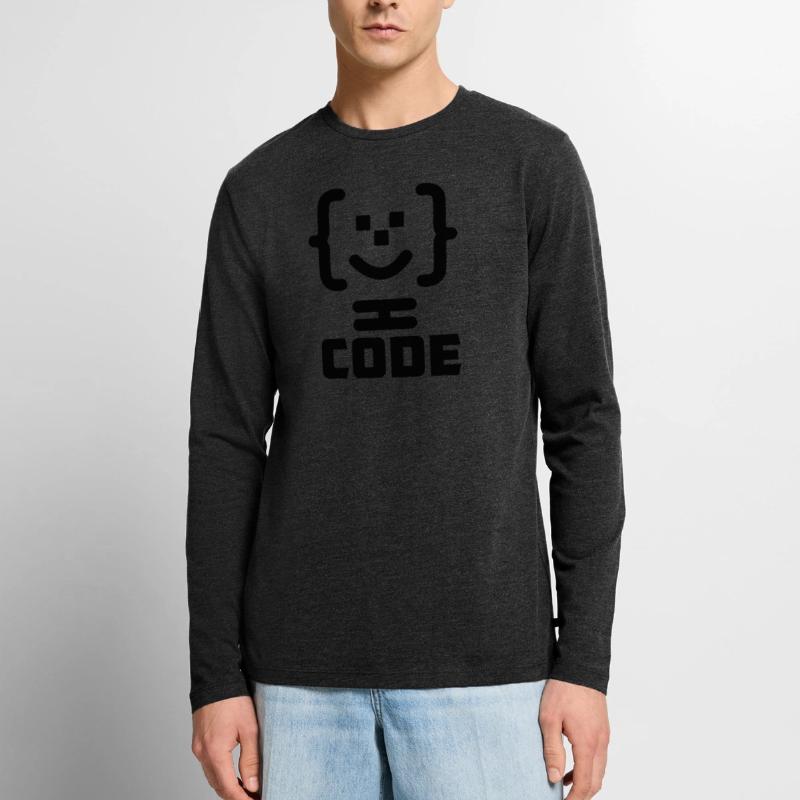 Main programmer code logo with text CODE Men's Premium Organic Long Sleeve Shirt