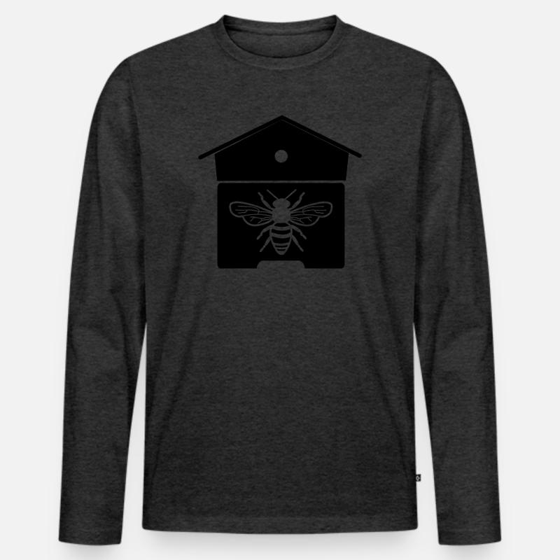 Bienenhaus oder Bienennest - Männer Premium Bio Langarmshirt - Anthrazit meliert