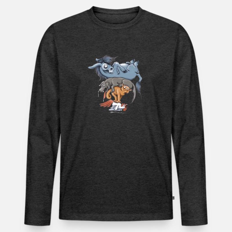 Worth A Try - Männer Premium Bio Langarmshirt - Anthrazit meliert