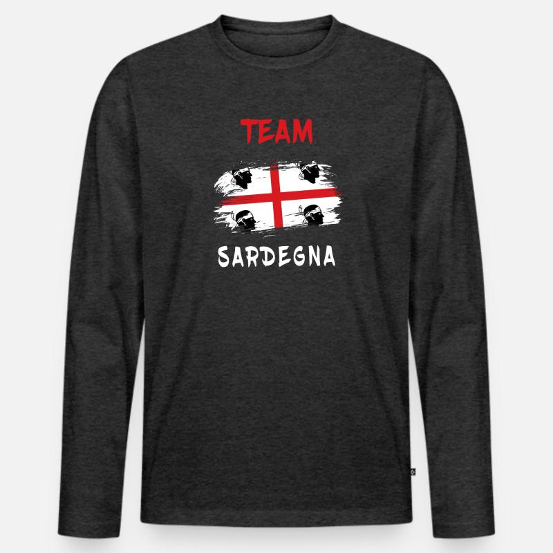 Team Sardinien Design - Männer Premium Bio Langarmshirt - Anthrazit meliert