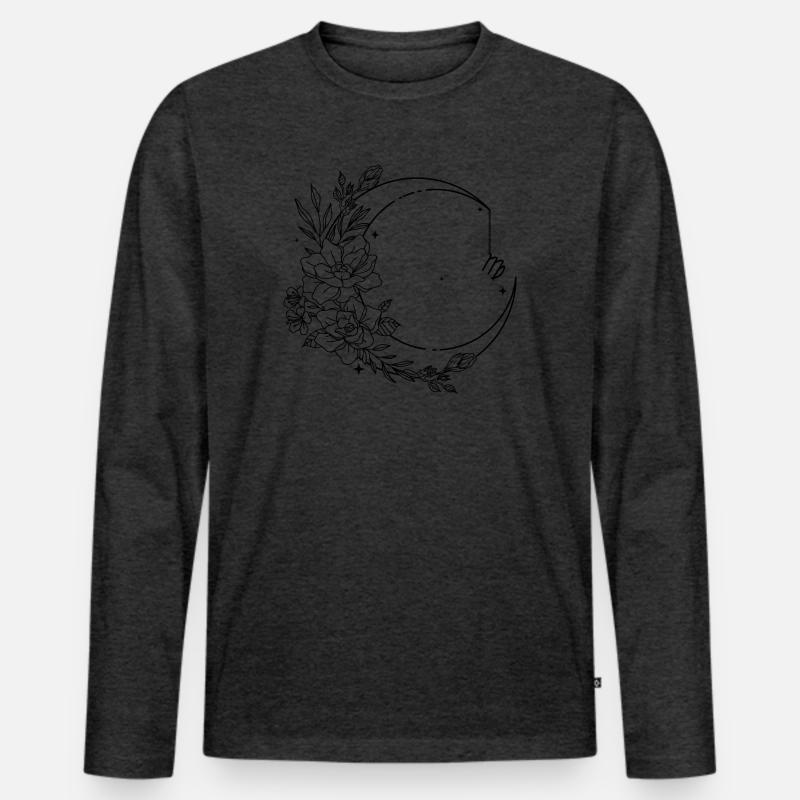 Bitte laden Sie das Designbild hoch - Männer Premium Bio Langarmshirt - Anthrazit meliert