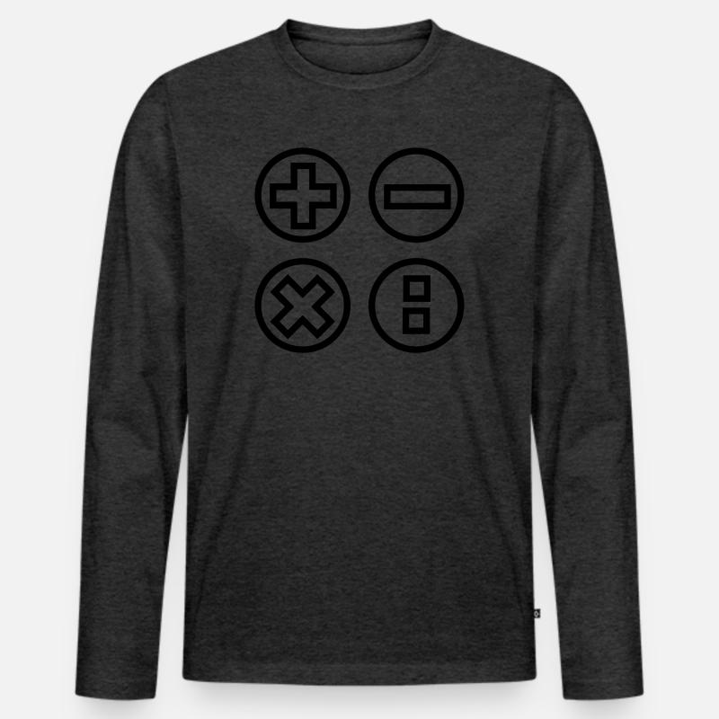 Logo mit vier Emblemen berechnen Schattenbild - Männer Premium Bio Langarmshirt - Anthrazit meliert