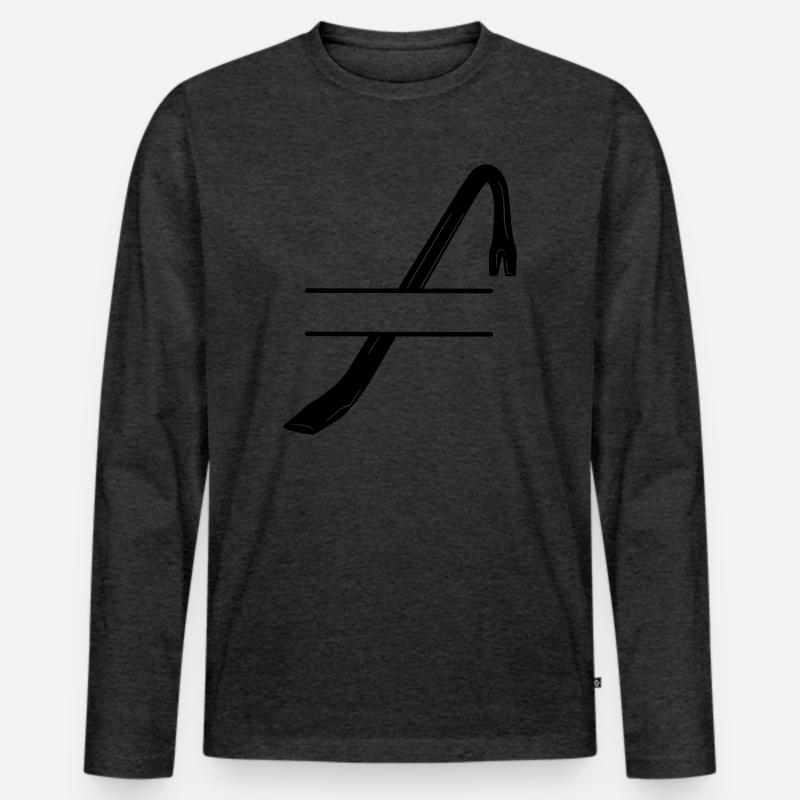 Einbruchslogo Brechstange oder Brechstange - Männer Premium Bio Langarmshirt - Anthrazit meliert