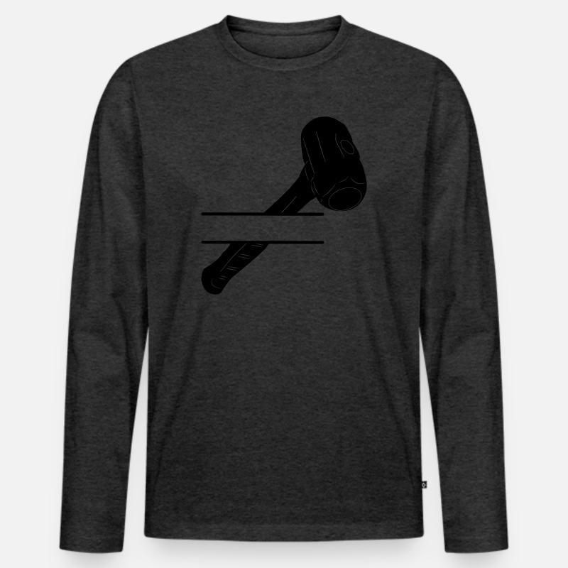 Hammermonogramm zum Abbruch - Männer Premium Bio Langarmshirt - Anthrazit meliert