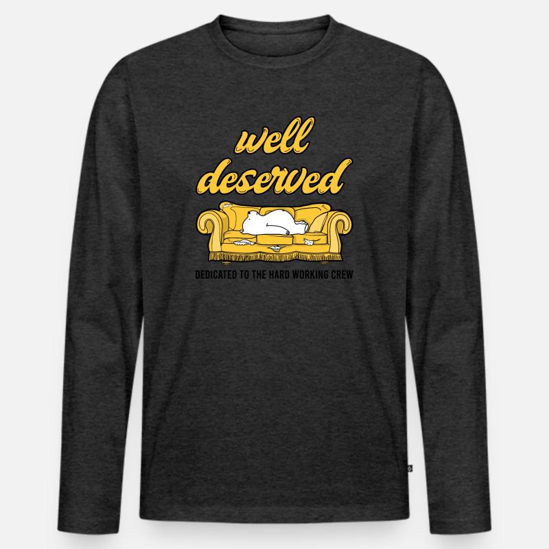 well deserved - Männer Premium Bio Langarmshirt - Anthrazit meliert