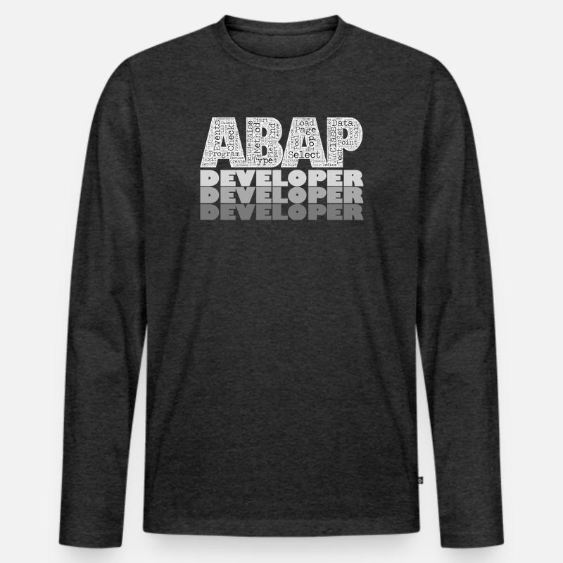 ABAP Developer - Männer Premium Bio Langarmshirt - Anthrazit meliert