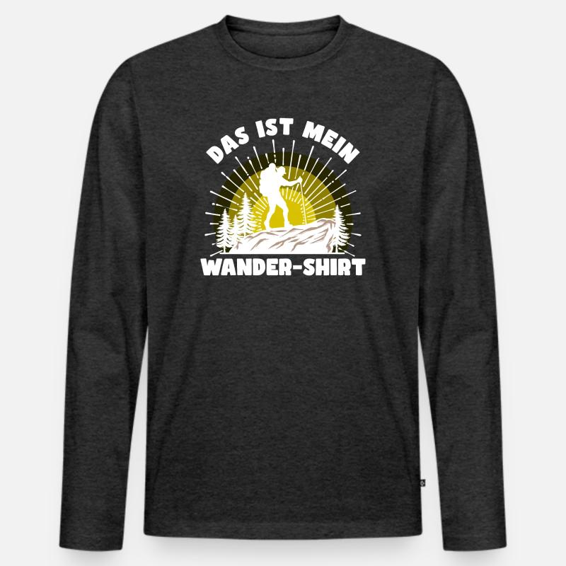 Wandern Statement Bergsteigen Klettern Statement - Männer Premium Bio Langarmshirt - Anthrazit meliert