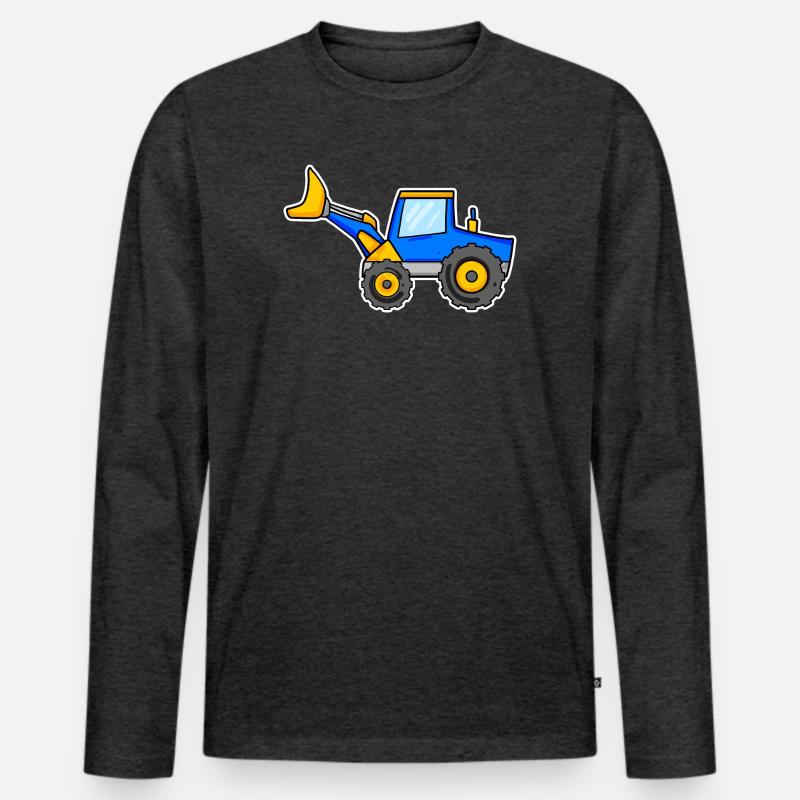 Bagger - Männer Premium Bio Langarmshirt - Anthrazit meliert