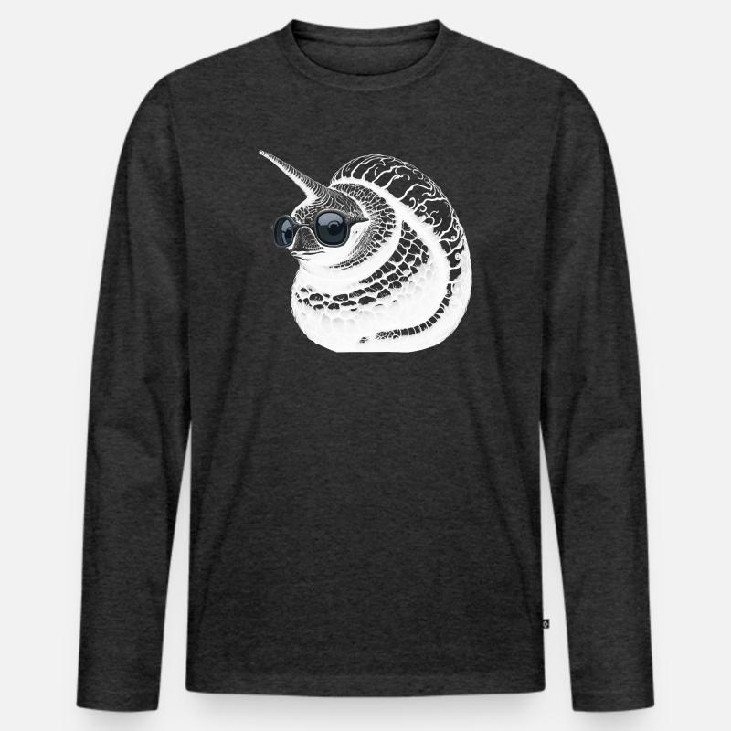 Coole EinhornSchnecke - Männer Premium Bio Langarmshirt - Anthrazit meliert