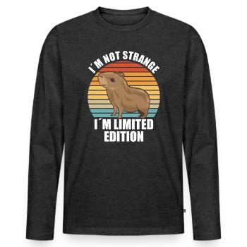 Capybara Zootier Design - Männer Premium Bio Langarmshirt - Anthrazit meliert - Vorne - Nico (187cm)