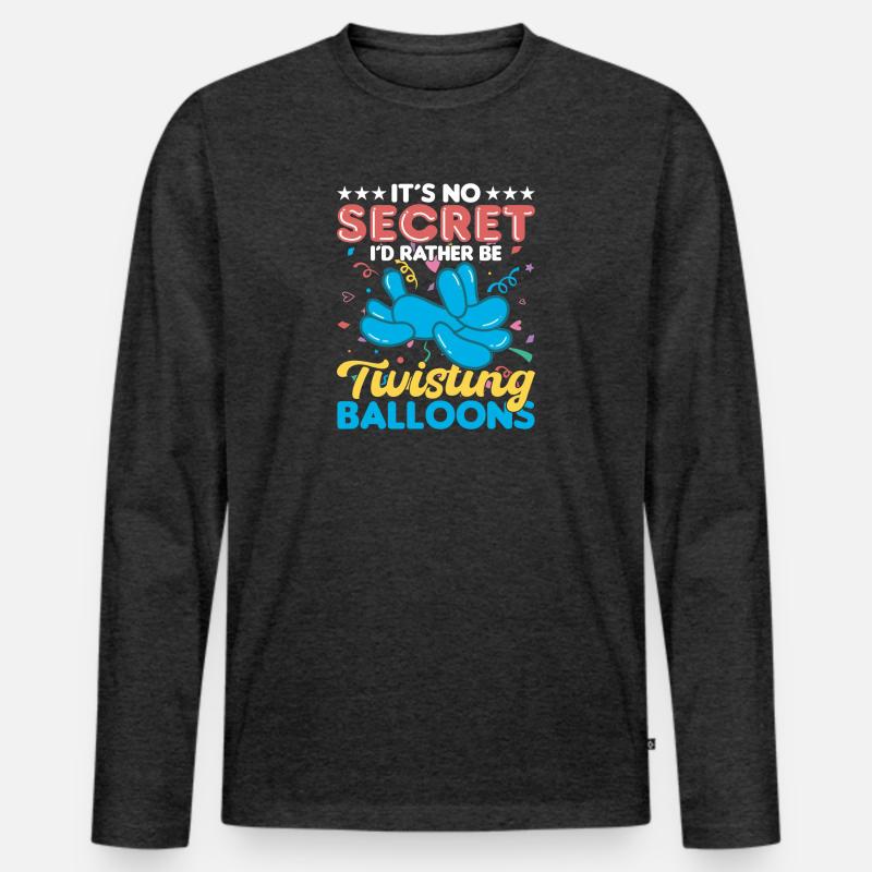 Ballon Twisting Design - Männer Premium Bio Langarmshirt - Anthrazit meliert