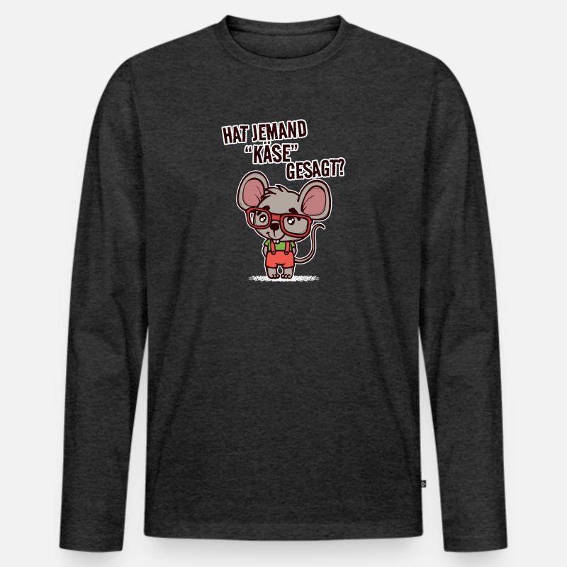 Ratte Statement Schoßtier Haustiere Heimtier - Männer Premium Bio Langarmshirt - Anthrazit meliert