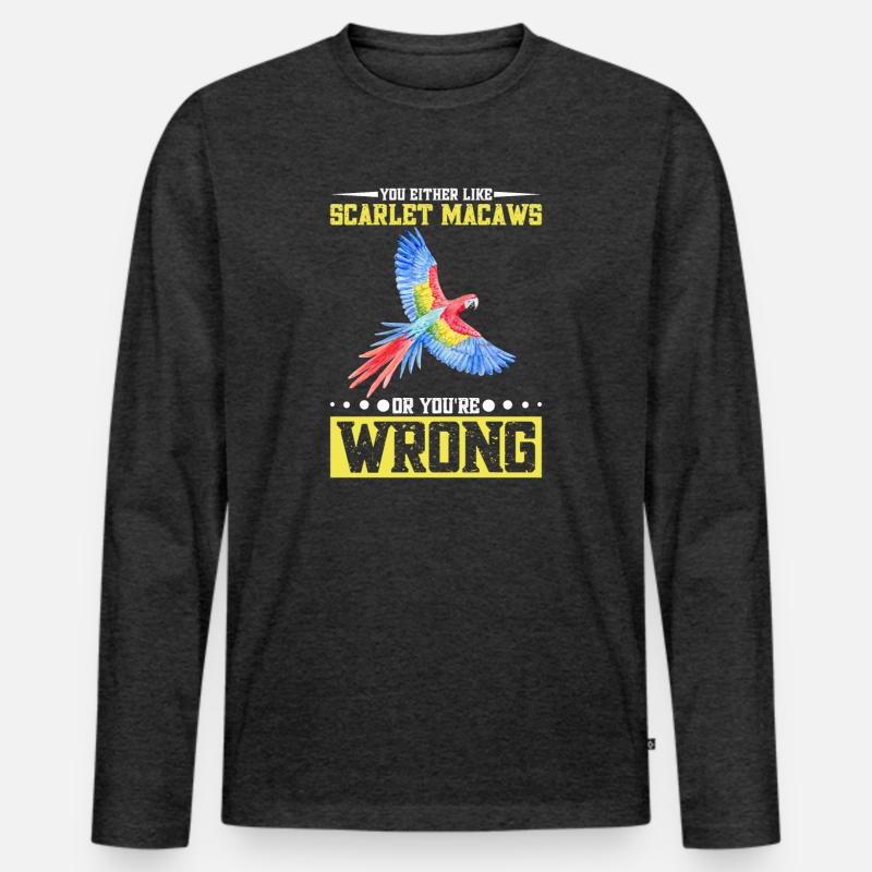 Entweder du magst Scharlacharas oder - Männer Premium Bio Langarmshirt - Anthrazit meliert