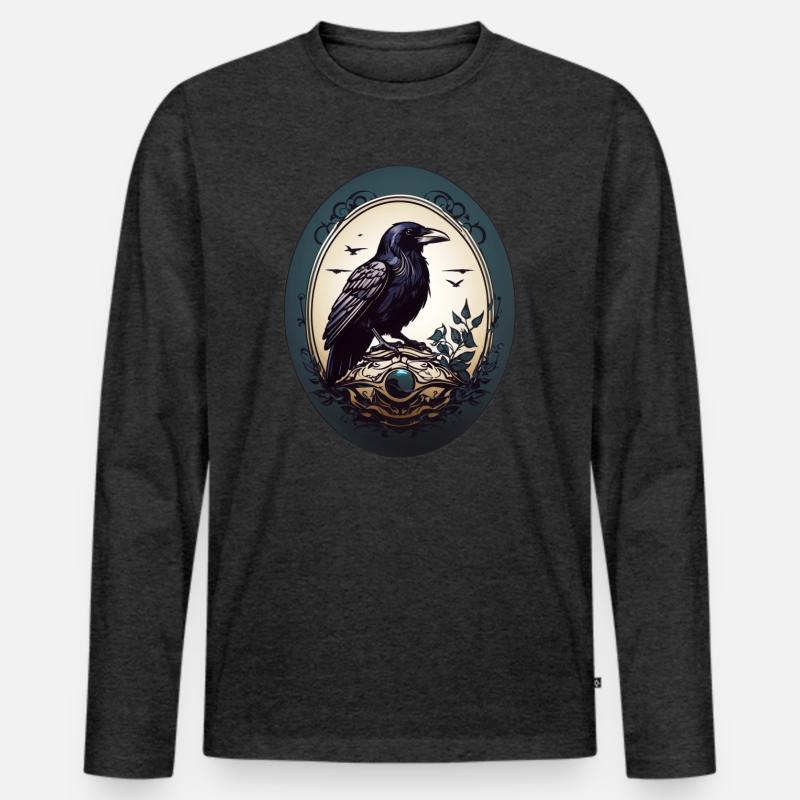 Schwarzer Rabe - Männer Premium Bio Langarmshirt - Anthrazit meliert