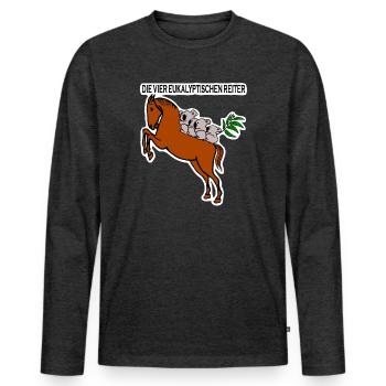 Eukalyptische Reiter - Männer Premium Bio Langarmshirt - Anthrazit meliert - Vorne - Nico (187cm)