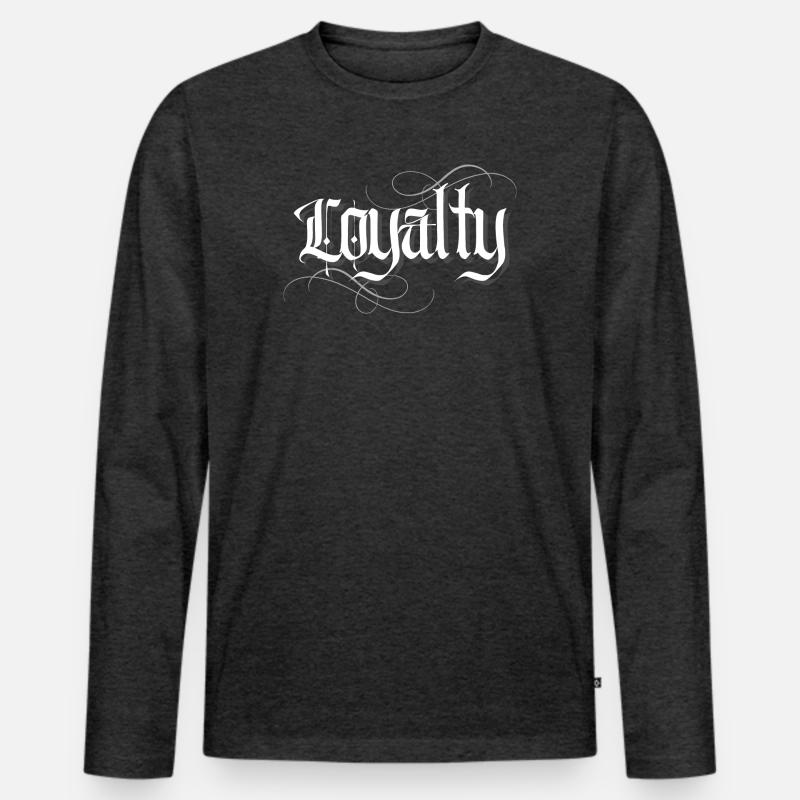 Loyalty - Männer Premium Bio Langarmshirt - Anthrazit meliert