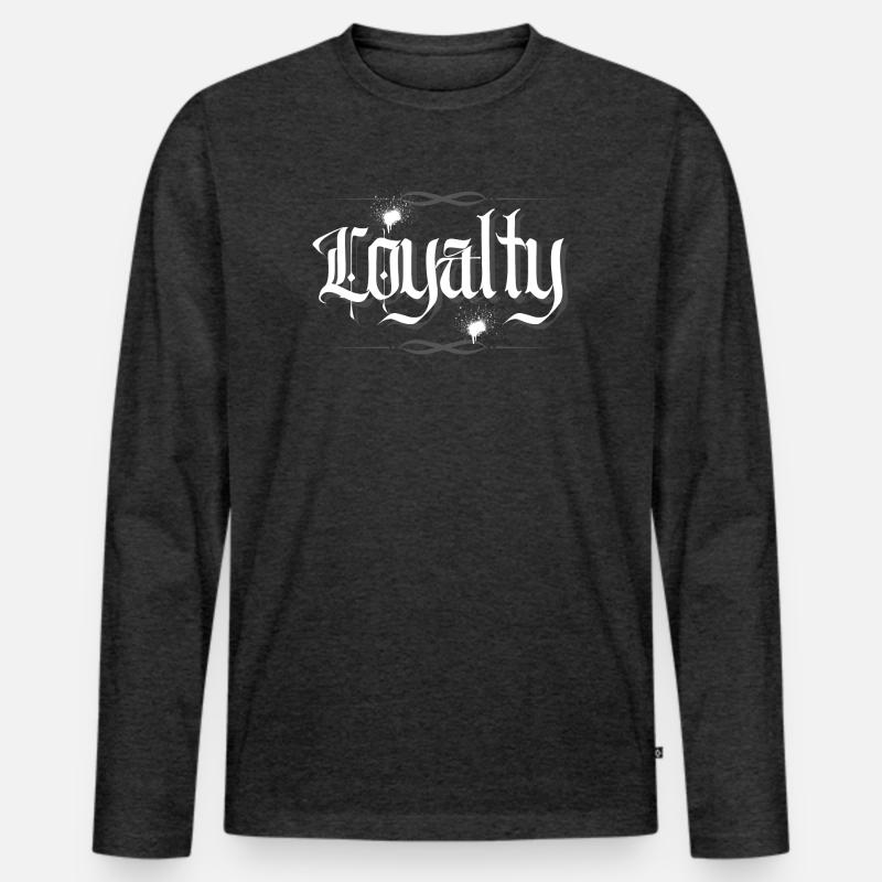 Loyalty - Männer Premium Bio Langarmshirt - Anthrazit meliert