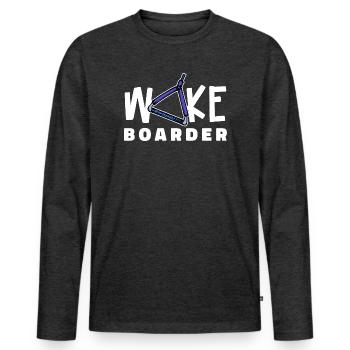Surfing Kitesurfer Statement Wakeboard - T-shirt manches longues Premium bio Homme - anthracite chiné - Devant - Nico (187cm)