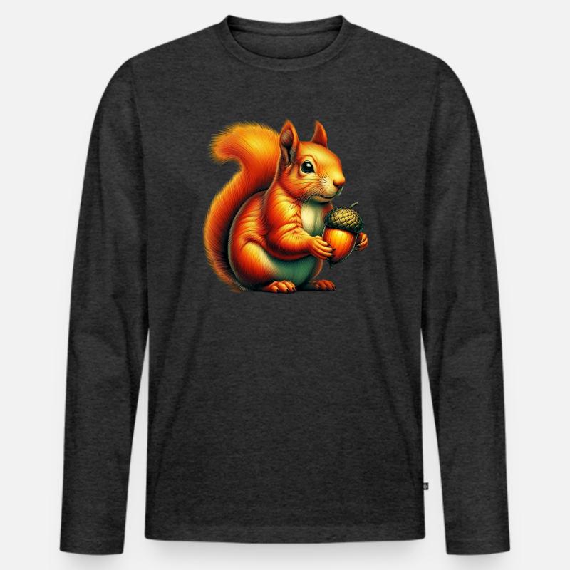 Eichhörnchen - Männer Premium Bio Langarmshirt - Anthrazit meliert