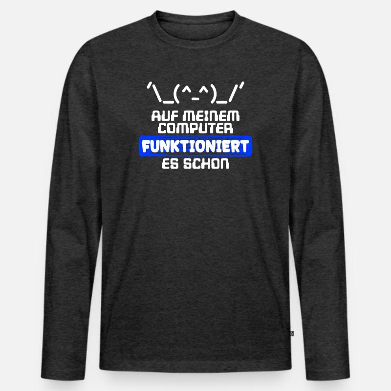 Computer Developer Software Developer Statement - Men's Premium Organic Long Sleeve Shirt - heather anthracite