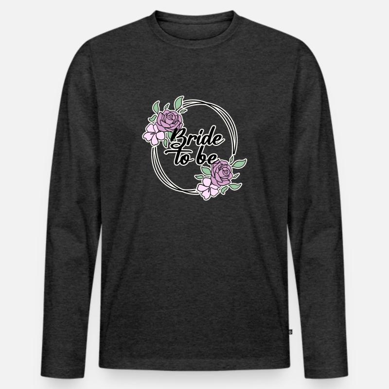 Braut Brautkleid - Männer Premium Bio Langarmshirt - Anthrazit meliert