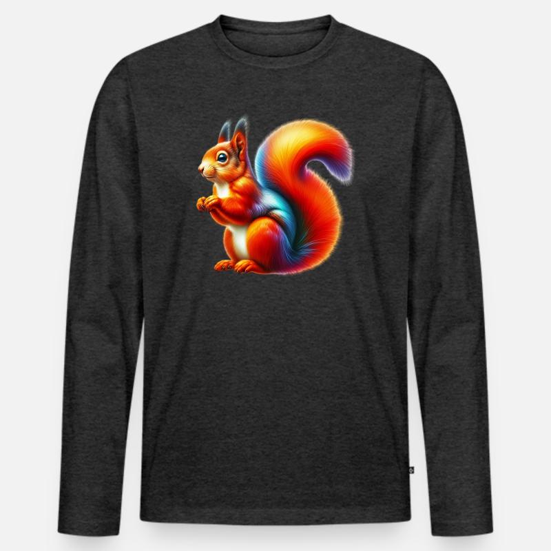 Eichhörnchen - Männer Premium Bio Langarmshirt - Anthrazit meliert