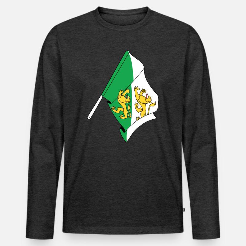 Flagge: Thurgau, Schweiz - Männer Premium Bio Langarmshirt - Anthrazit meliert
