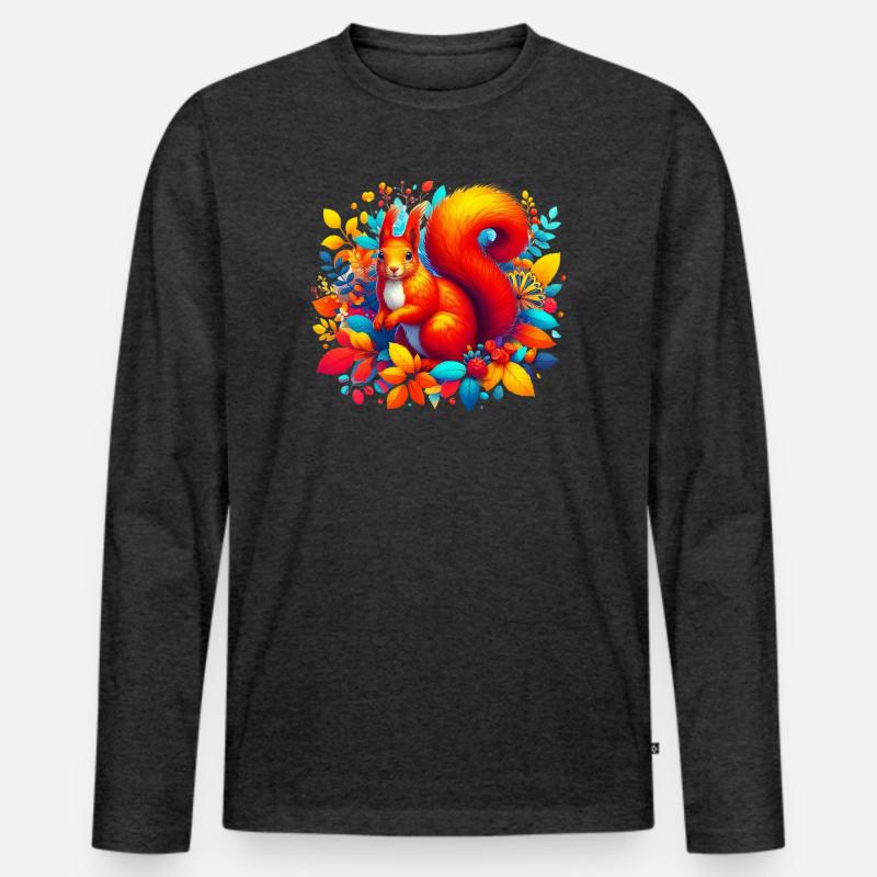 Eichhörnchen - Männer Premium Bio Langarmshirt - Anthrazit meliert