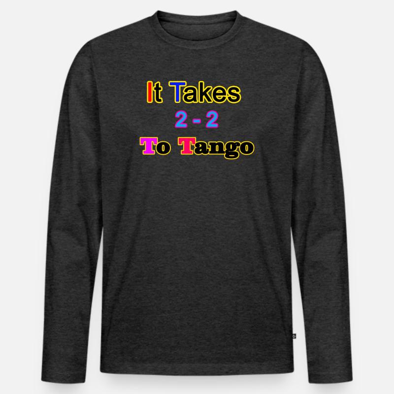 Es braucht 2 zum Tango - Männer Premium Bio Langarmshirt - Anthrazit meliert