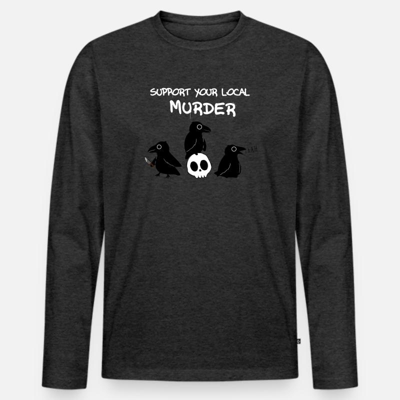 Support your local murder - Männer Premium Bio Langarmshirt - Anthrazit meliert