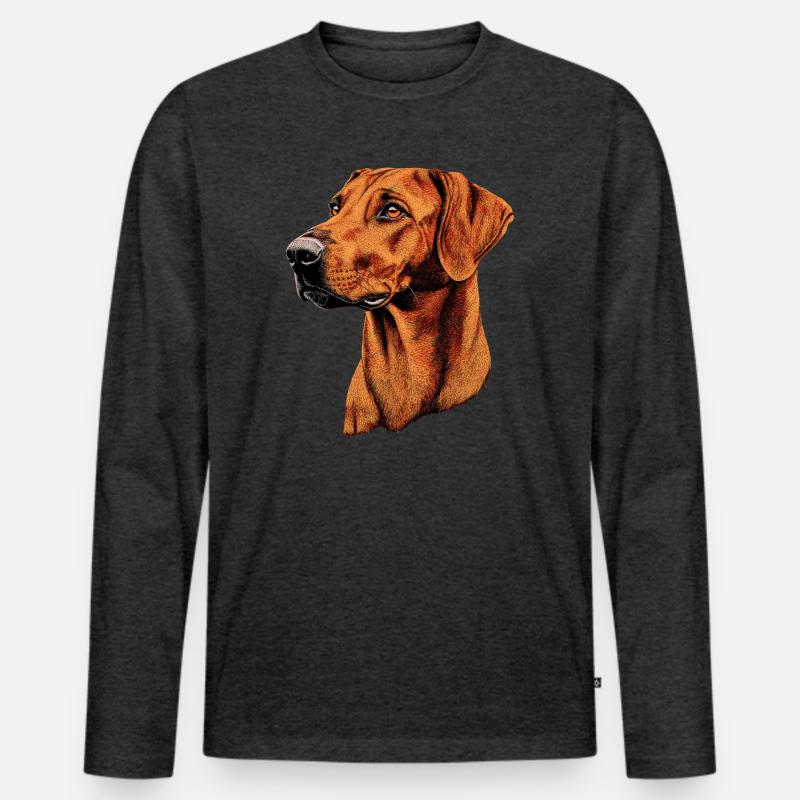 Rhodesian Ridgeback Jagdhund Hunde Stolz Ridgeback - Männer Premium Bio Langarmshirt - Anthrazit meliert
