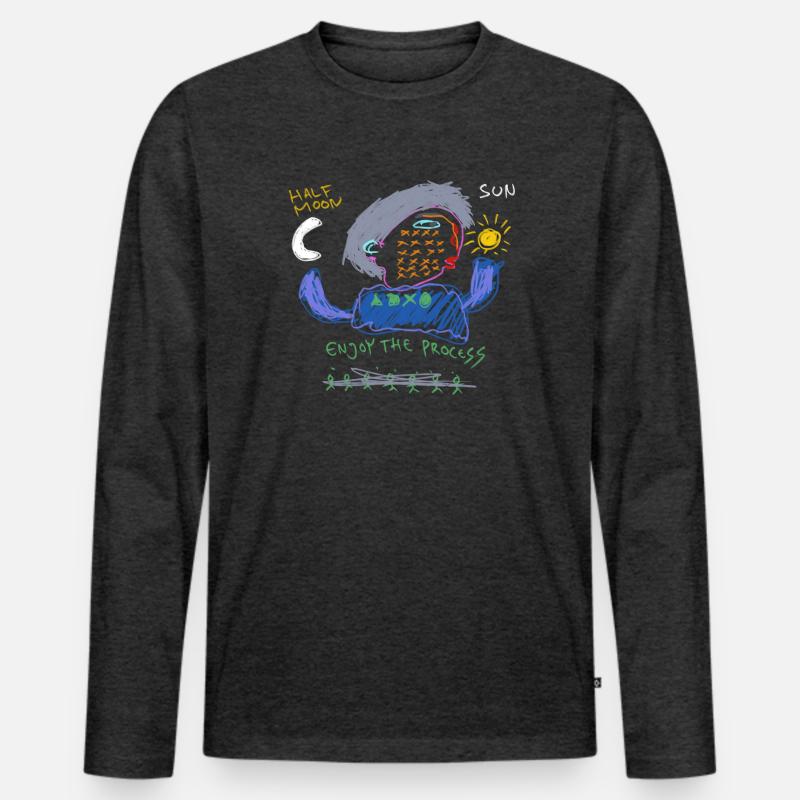 Enjoy the process - Männer Premium Bio Langarmshirt - Anthrazit meliert